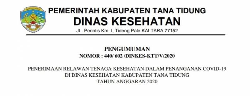 Penerimaan Relawan Tenaga Kesehatan Dalam Penanganan Covid 19